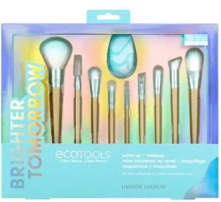 ECOTOOLS SET 9 BROCHAS + ESPONJA APLICADORA- WAKEUP + MAKEUP FULL FACE COLLECTION